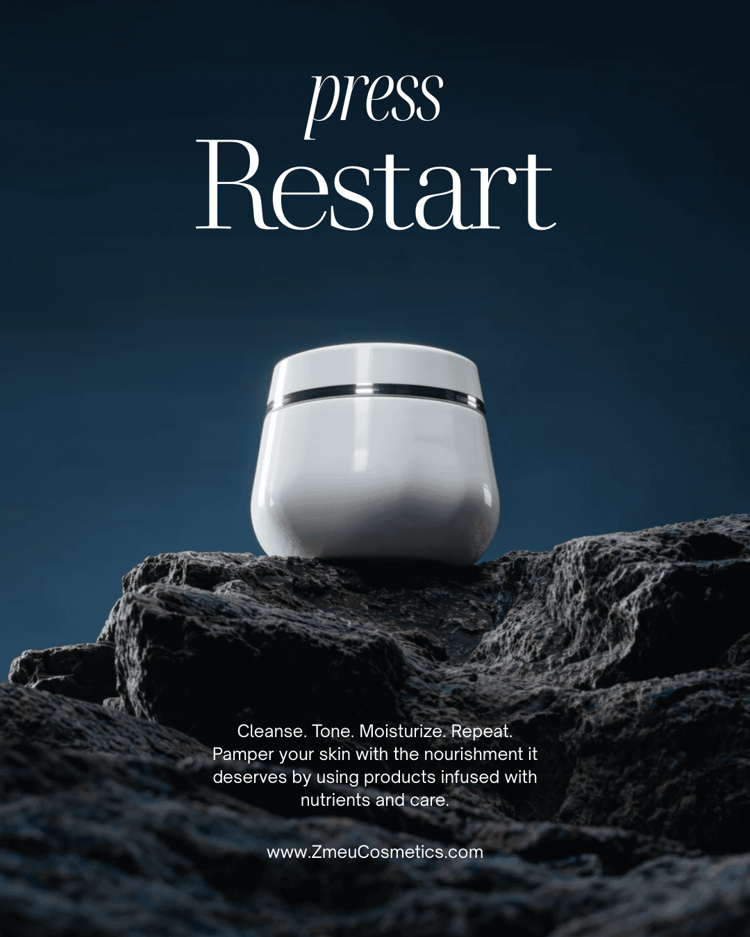 Minimal skincare campaign with a consistent product and visual direction