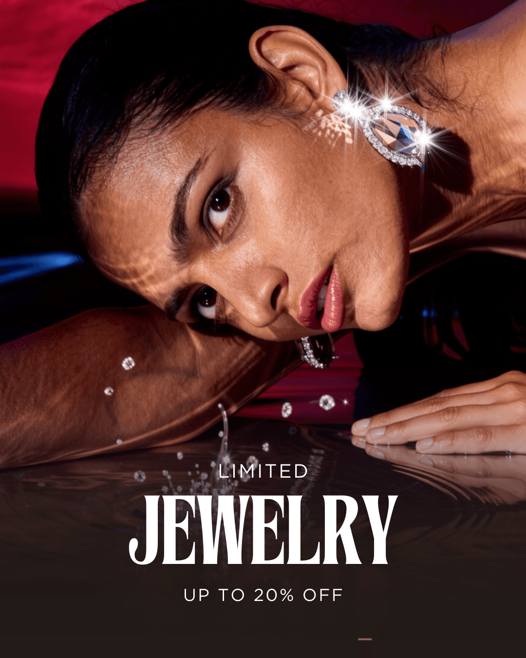 Cinematic jewelry campaign with dramatic light and detail